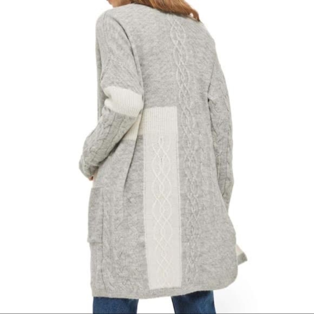 Topshop Cable Patchwork Cardigan - image 2